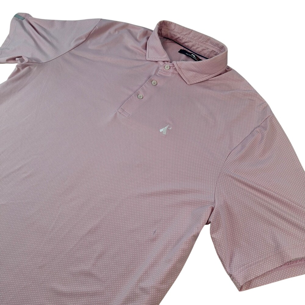 RLX Ralph Lauren Polo Shirt Mens XL Pink Polka Dot Winchester Country Club